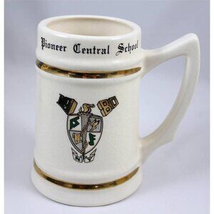 Vintage Lewis Bros Ceramics Inc Pioneer Central School 1980 NY Mug Stein